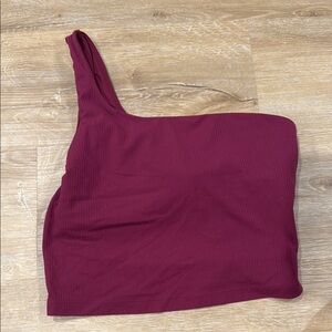One-Shoulder Burgundy Top
